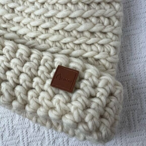 Gibou Hat Toque Adult Knit Cream Cozy Winter Warm Gift Chunky Knit Fall - Picture 7 of 8